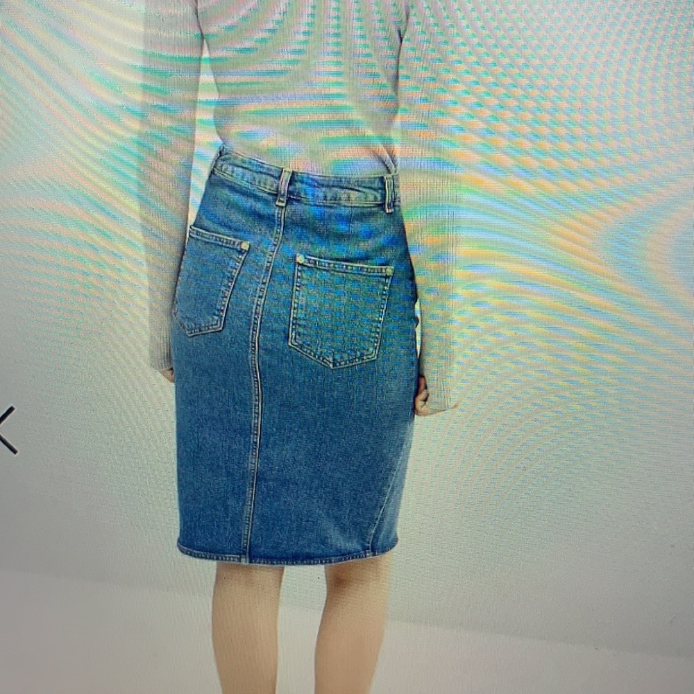 NWT ASOS Denim Pencil Skirt in Mid Wash - Picture 9 of 10